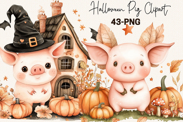 Whimsical Pink Halloween PNG Clipart Sublimation SVGArt 