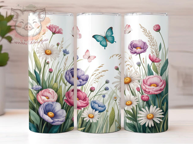 Whimsical Pink Spring Floral Tumbler, Spring Floral Tumbler, Whimsical Blossom Wrap, Colorful Spring Wrap, Artistic Pink Flower Wrap, Sublimation Design, Trendy Gift Idea Sublimation Lara' s Designs 