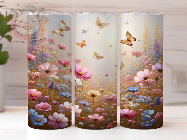 Whimsical Pink Spring Floral Tumbler, Spring Floral Tumbler, Whimsical Blossom Wrap, Colorful Spring Wrap, Artistic Pink Flower Wrap, Sublimation Design, Trendy Gift Idea Sublimation Lara' s Designs 