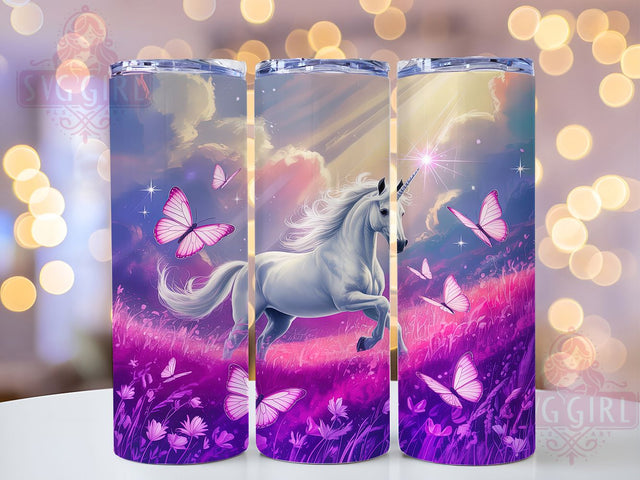 Whimsical Pink Unicorn Tumbler, Butterfly Tumbler Design, 20Oz Sublimation, Magical Unicorn Art, Cute Fantasy Wrap, Pink Butterfly Printable, Whimsical Tumbler Design Sublimation SvggirlplusArt 
