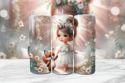 Whimsical Princess Seamless Tumbler Wrap PNG Sublimation BijouBay 