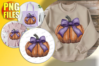 Whimsical Pumpkin with Bow for Halloween Sublimation Sublimation afrosvg 