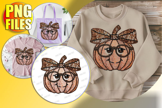 Whimsical Pumpkin with Bow Halloween PNG Design Sublimation afrosvg 