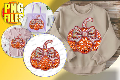 Whimsical Pumpkin with Bow Halloween PNG Design Sublimation afrosvg 