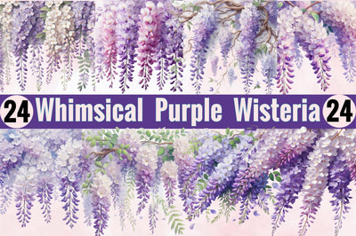 Whimsical Purple Wisteria PNG Sublimation SVGArt 