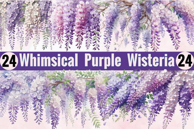 Whimsical Purple Wisteria PNG Sublimation SVGArt 