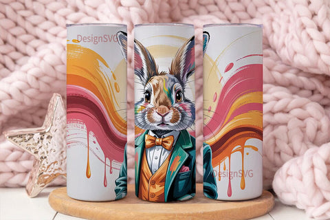 Whimsical Rabbit 20oz Tumbler Wrap Sublimation DesignSVG 