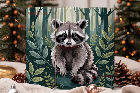 Whimsical Raccoon 20oz Tumbler Wrap Sublimation DesignSVG 