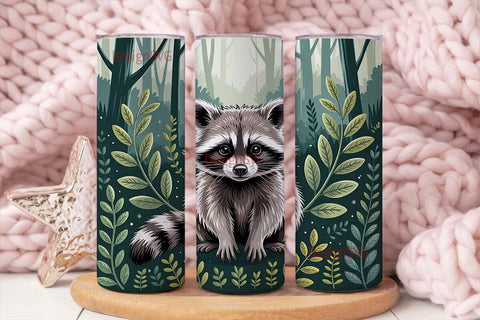 Whimsical Raccoon 20oz Tumbler Wrap Sublimation DesignSVG 