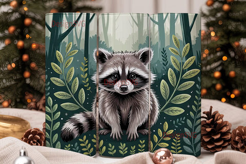 Whimsical Raccoon 20oz Tumbler Wrap Sublimation DesignSVG 