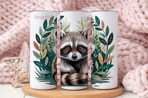 Whimsical Raccoon 20oz Tumbler Wrap Sublimation DesignSVG 