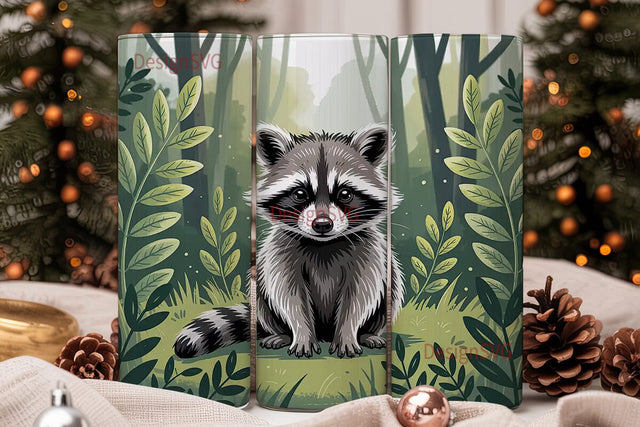 Whimsical Raccoon 20oz Tumbler Wrap Sublimation DesignSVG 