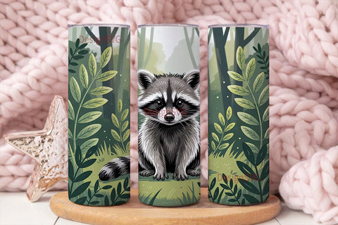 Whimsical Raccoon 20oz Tumbler Wrap Sublimation DesignSVG 