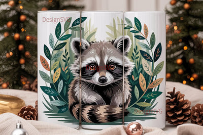 Whimsical Raccoon 20oz Tumbler Wrap Sublimation DesignSVG 