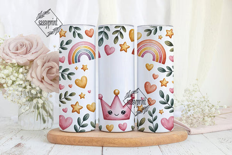 Whimsical Rainbow Tumbler Wrap PNG Sublimation sassyprint 