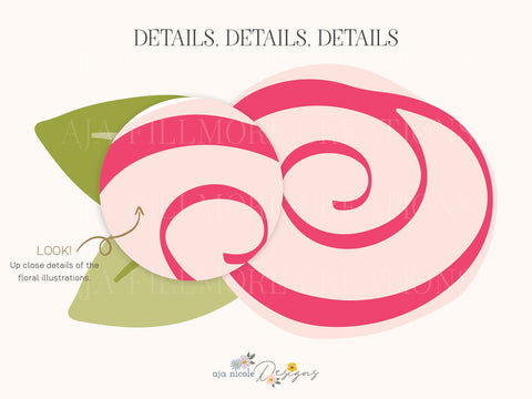 Whimsical Rosebud SVG Cut File SVG Aja Nicole Designs 