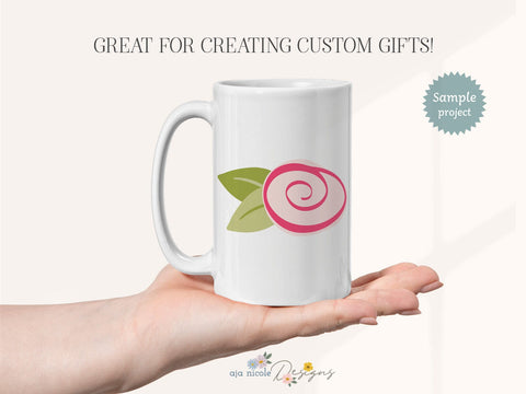 Whimsical Rosebud SVG Cut File SVG Aja Nicole Designs 