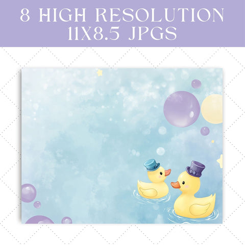 Whimsical Rubber Ducks Junk Journal Paper | Printable Junk Journal Paper SVG Paige Cole Studio 