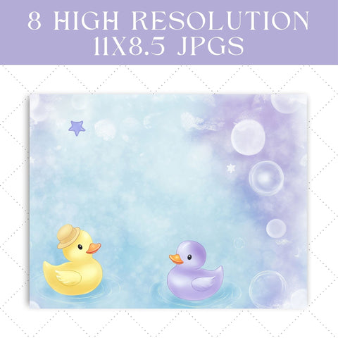 Whimsical Rubber Ducks Junk Journal Paper | Printable Junk Journal Paper SVG Paige Cole Studio 
