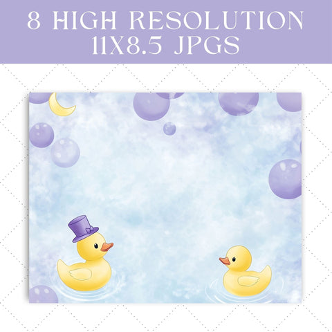 Whimsical Rubber Ducks Junk Journal Paper | Printable Junk Journal Paper SVG Paige Cole Studio 