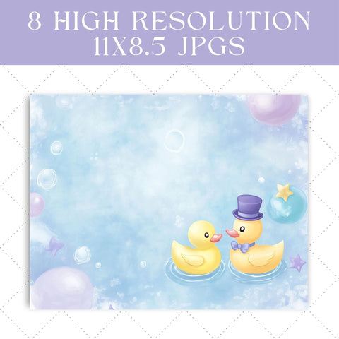 Whimsical Rubber Ducks Junk Journal Paper | Printable Junk Journal Paper SVG Paige Cole Studio 