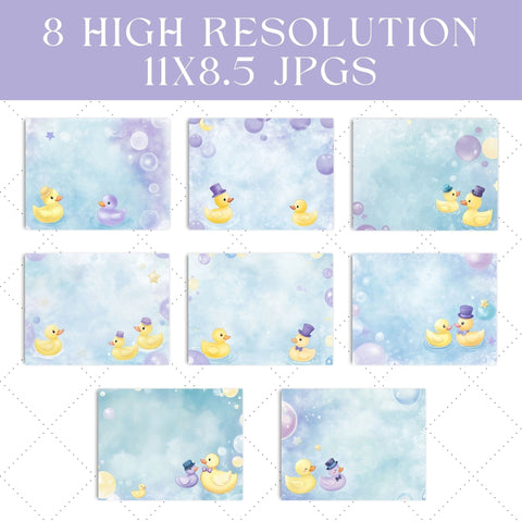 Whimsical Rubber Ducks Junk Journal Paper | Printable Junk Journal Paper SVG Paige Cole Studio 