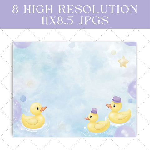 Whimsical Rubber Ducks Junk Journal Paper | Printable Junk Journal Paper SVG Paige Cole Studio 