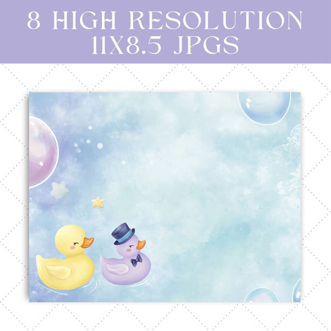 Whimsical Rubber Ducks Junk Journal Paper | Printable Junk Journal Paper SVG Paige Cole Studio 