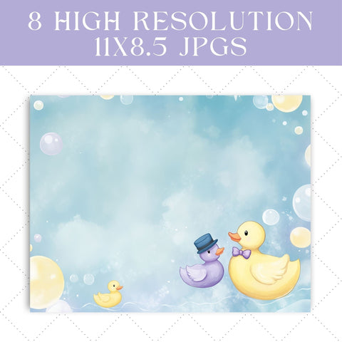 Whimsical Rubber Ducks Junk Journal Paper | Printable Junk Journal Paper SVG Paige Cole Studio 