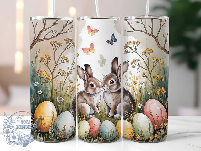 Whimsical Rustic Easter Bunny Tumbler, Spring Bunny Tumbler, Cute Rabbit Wrap, Whimsical Bunny Wrap, Rustic Easter Wrap, Sublimation Design, Trendy Gift Idea Sublimation ToriDesigns 