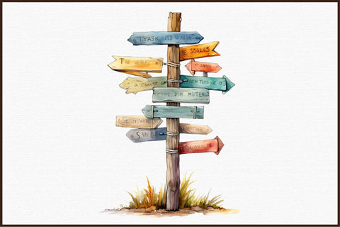 Whimsical Rustic Wood Signs Clipart Sublimation designartist 