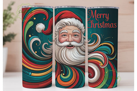 Whimsical Santa 20oz Tumbler Wrap Sublimation PixelChick 