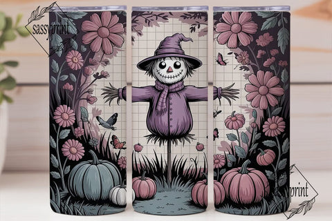 Whimsical Scarecrow 20oz Tumbler Wrap Sublimation sassyprint 