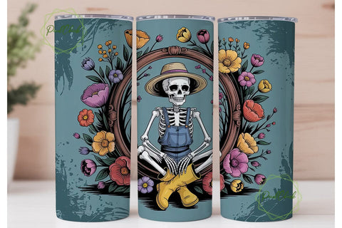 Whimsical Skeleton 20oz Tumbler Wrap Sublimation PixelChick 