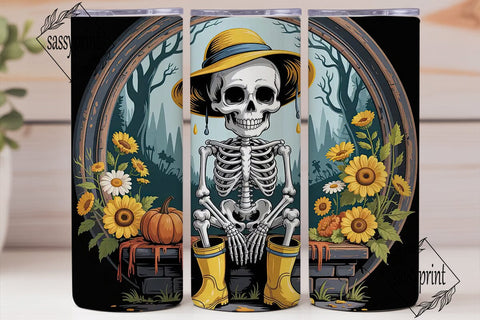 Whimsical Skeleton Fall 20oz Tumbler Sublimation sassyprint 