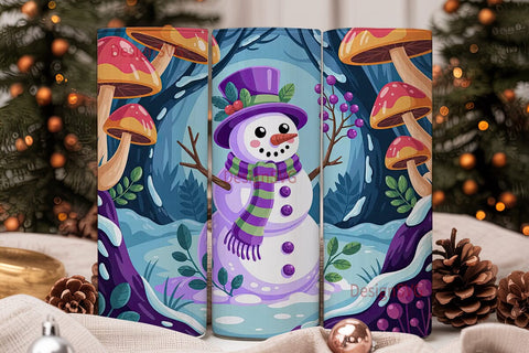 Whimsical Snowman 20oz Tumbler Wrap Sublimation DesignSVG 