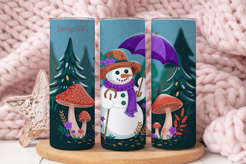 Whimsical Snowman 20oz Tumbler Wrap Sublimation DesignSVG 
