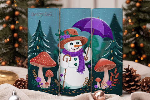 Whimsical Snowman 20oz Tumbler Wrap Sublimation DesignSVG 