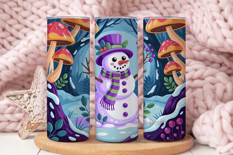 Whimsical Snowman 20oz Tumbler Wrap Sublimation DesignSVG 