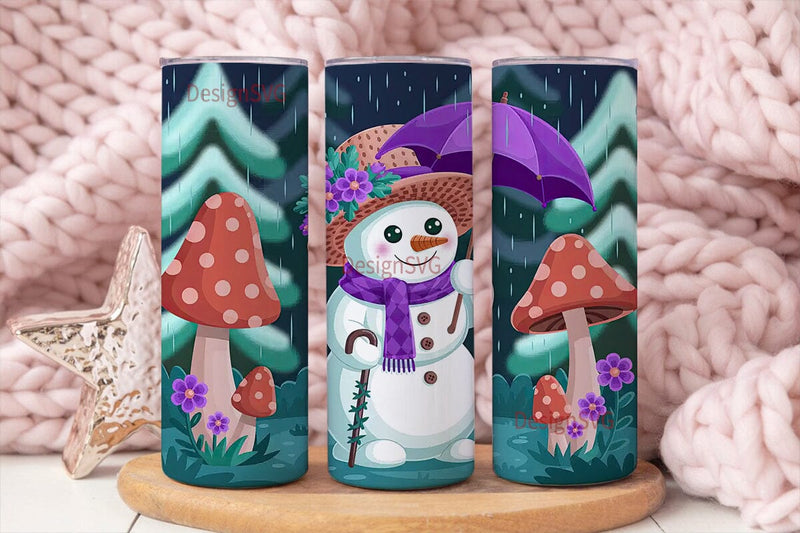 Whimsical Snowman 20oz Tumbler Wrap Sublimation DesignSVG 
