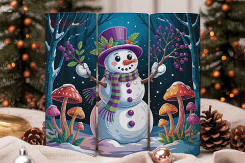Whimsical Snowman 20oz Tumbler Wrap Sublimation DesignSVG 