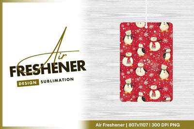 Whimsical Snowman and Penguin Pattern on Red Background with Snowflakes Sublimation Regulrcrative 