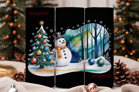 Whimsical Snowman Christmas 20oz Sublimation DesignSVG 