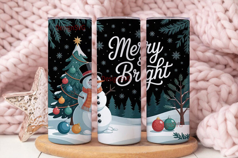 Whimsical Snowman Christmas 20oz Sublimation DesignSVG 