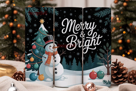 Whimsical Snowman Christmas 20oz Sublimation DesignSVG 