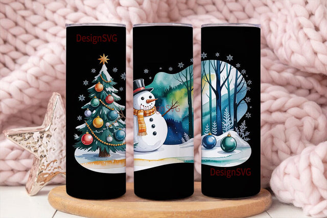 Whimsical Snowman Christmas 20oz Sublimation DesignSVG 