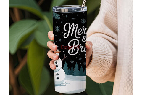 Whimsical Snowman Christmas 20oz Sublimation DesignSVG 