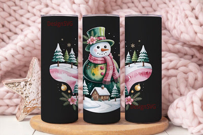 Whimsical Snowman Christmas 20oz Tumbler Sublimation DesignSVG 