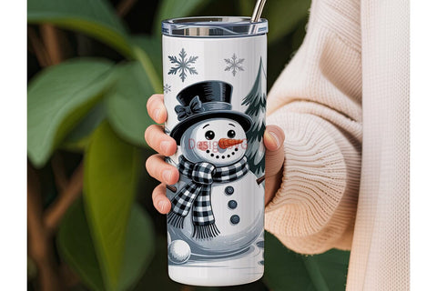 Whimsical Snowman Christmas 20oz Tumbler Sublimation DesignSVG 