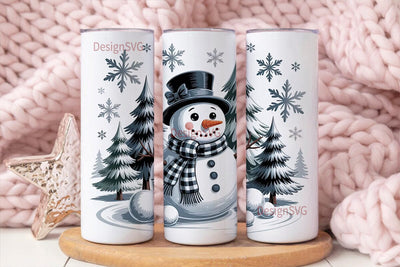 Whimsical Snowman Christmas 20oz Tumbler Sublimation DesignSVG 